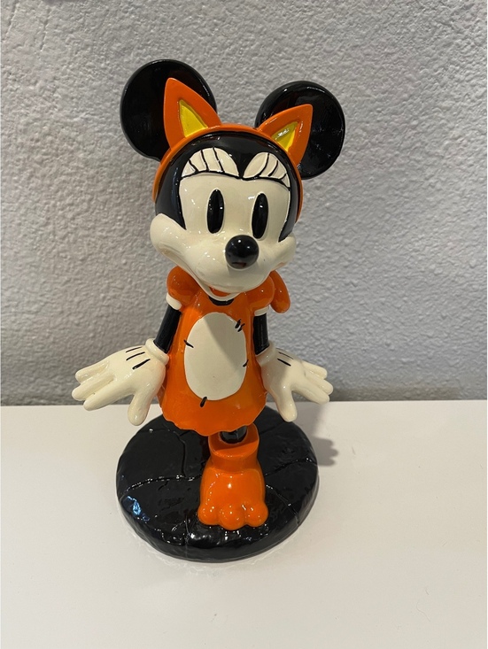 Disney Other - Disney Minnie Mouse Halloween Figurine in Orange Costume